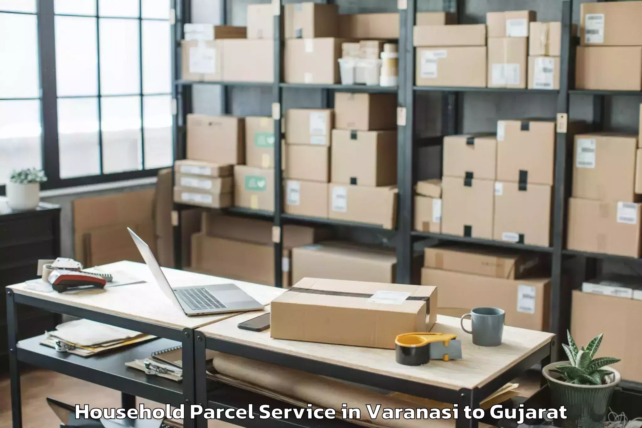 Professional Varanasi to Navrachana University Vadodara Household Parcel